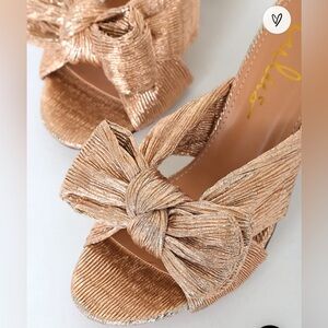 Lulus Dorothea Knotted High Heels in Rose Gold - Women’s size 8